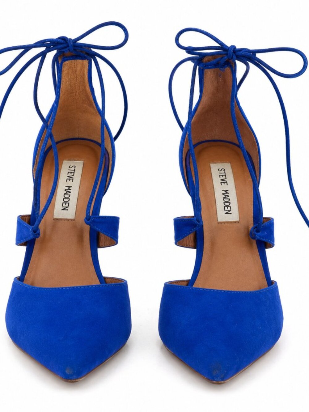 Steve Madden Cobalt Blue Suede Lace Up Heels (Size 8) - Picture 6 of 7